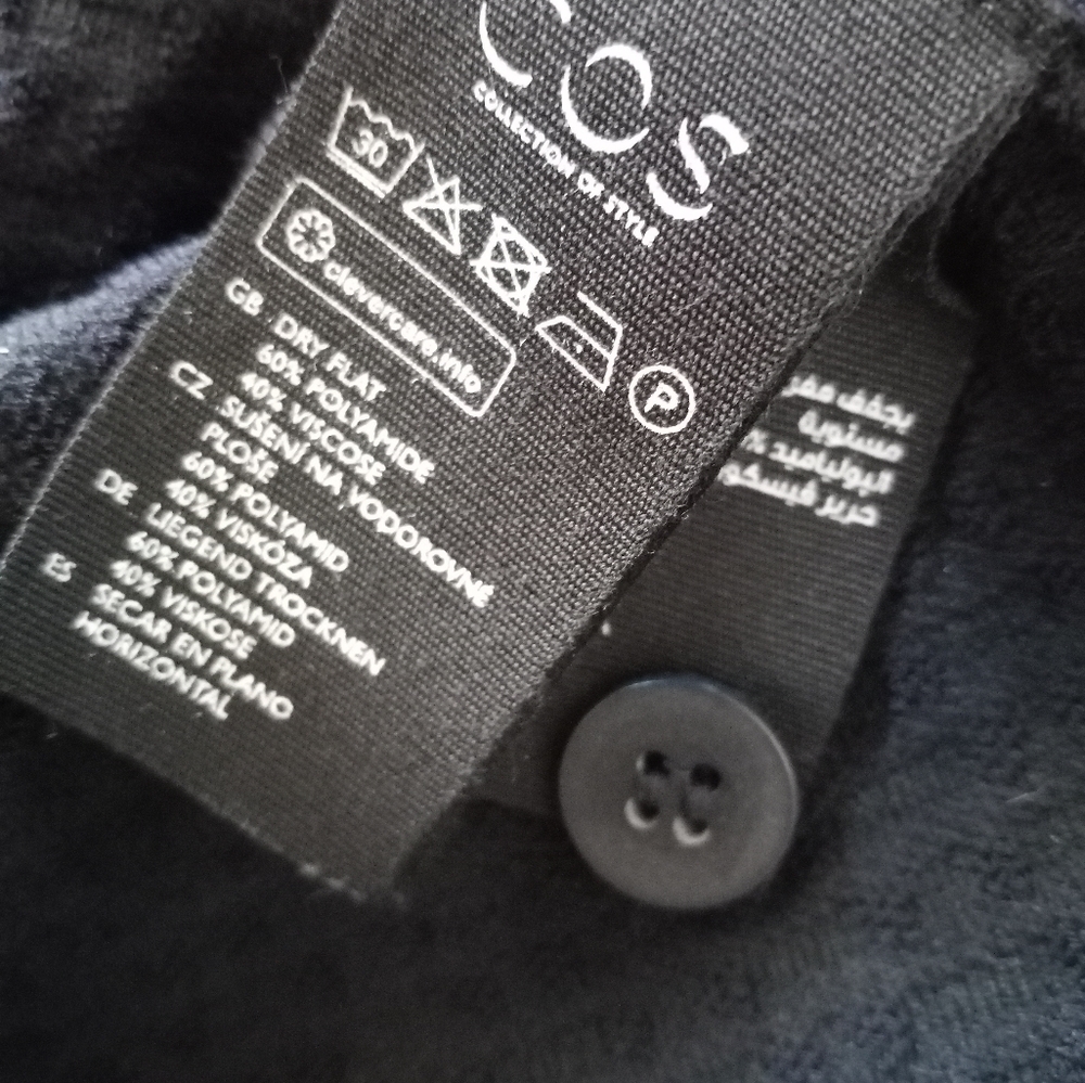 COS A-Line Textured Knit Cardigan Navy M - Picture 7 of 13
